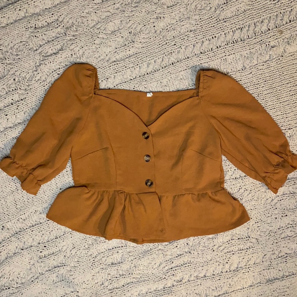 Cropped Peplum Shirt